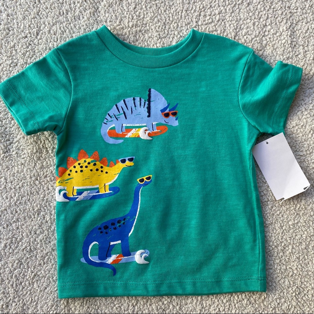 NWT Little Me Dino Graphic Short Sleeve T-shirt, Size 12 Months